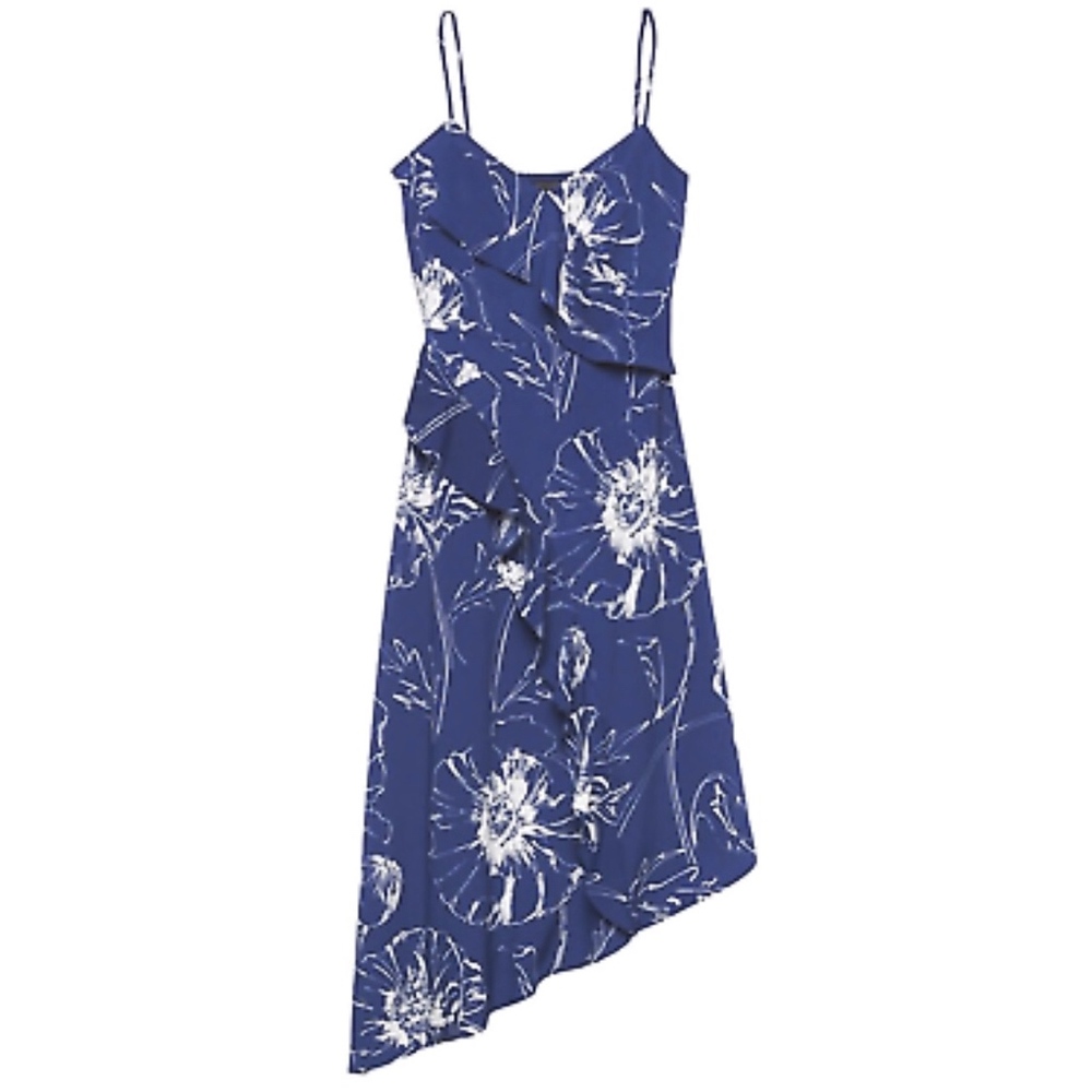 🆕 Banana Republic Blue and White Floral Dress NWT